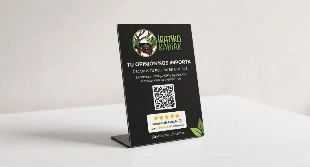 TapReview — tablilla de reseñas Google con NFC y QR